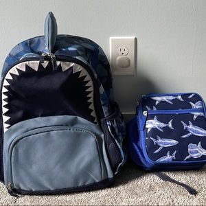 Pottery Barn kids shark backpack & lunchbox
